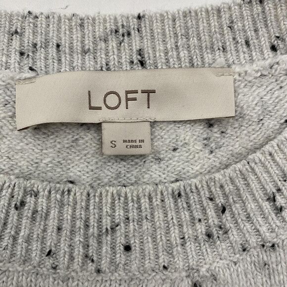 LOFT Penguin Sweater Womens Small Gray Crewneck Knit Pullover Speckled - Picture 4 of 8